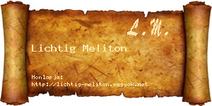 Lichtig Meliton névjegykártya